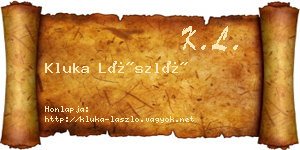 Kluka László névjegykártya